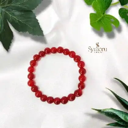Red Jade Gemstone Bracelet – Natural Healing Crystal Energy Beads | Protection & Passion Stone Bracelet | Handmade by Symoru - Image 4