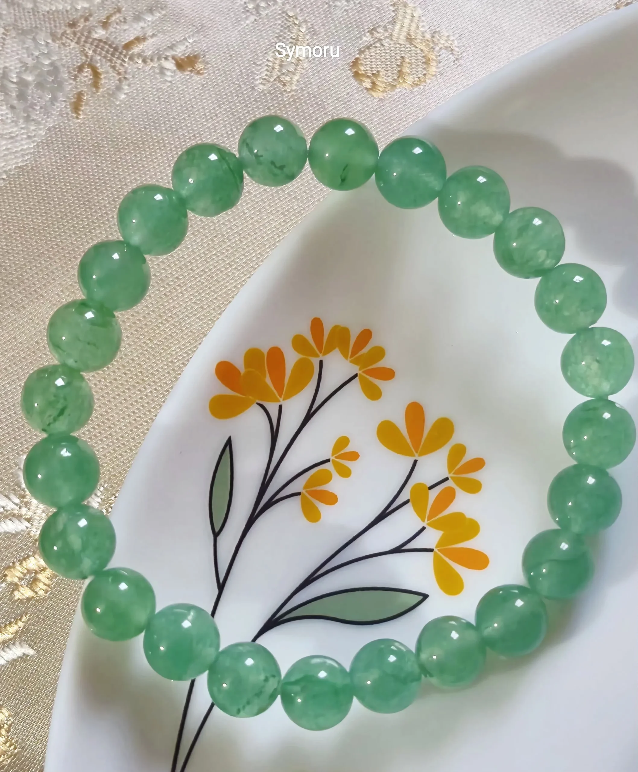 Green Aventurine Crystal Stone Healing Bracelet | Natural Gemstone Energy Bracelet | Good Luck & Prosperity Bracelet | Symoru Jewelry