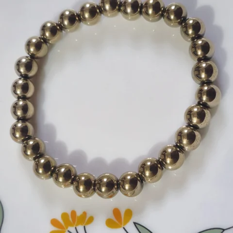 Golden Hematite Beaded Bracelet