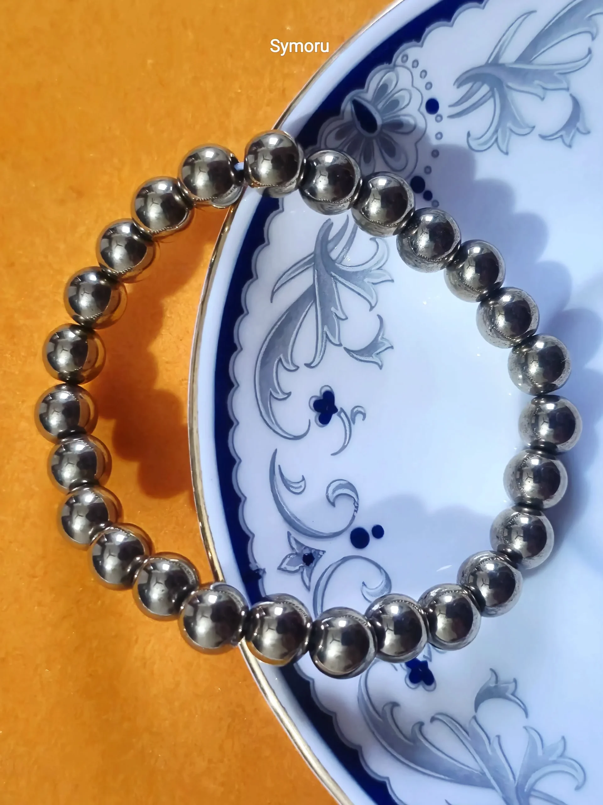 Natural Hematite Stone Bracelet | Grounding & Energy Balancing Crystal Beads | Unisex Healing Bracelet | Symoru Jewelry