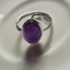 925 Sterling Silver Oval Amethyst Cabochon Ring