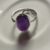 925 Sterling Silver Oval Amethyst Cabochon Ring