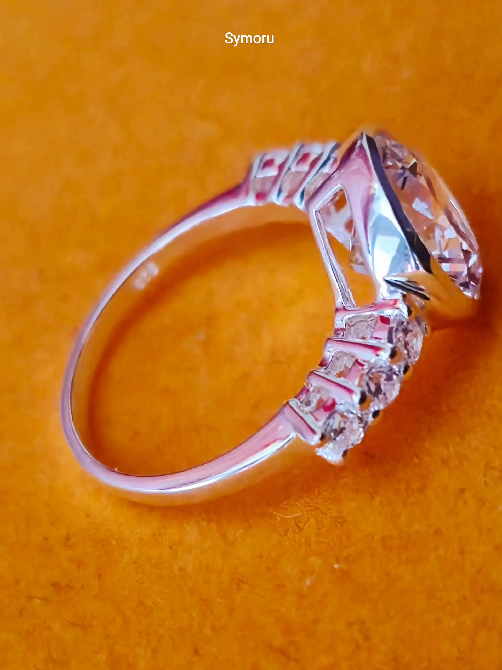 925 Sterling Silver Round CZ Solitaire Ring with Side Stones | Elegant Engagement Style Silver Ring for Women | Fine Jewelry by Symoru - Image 5