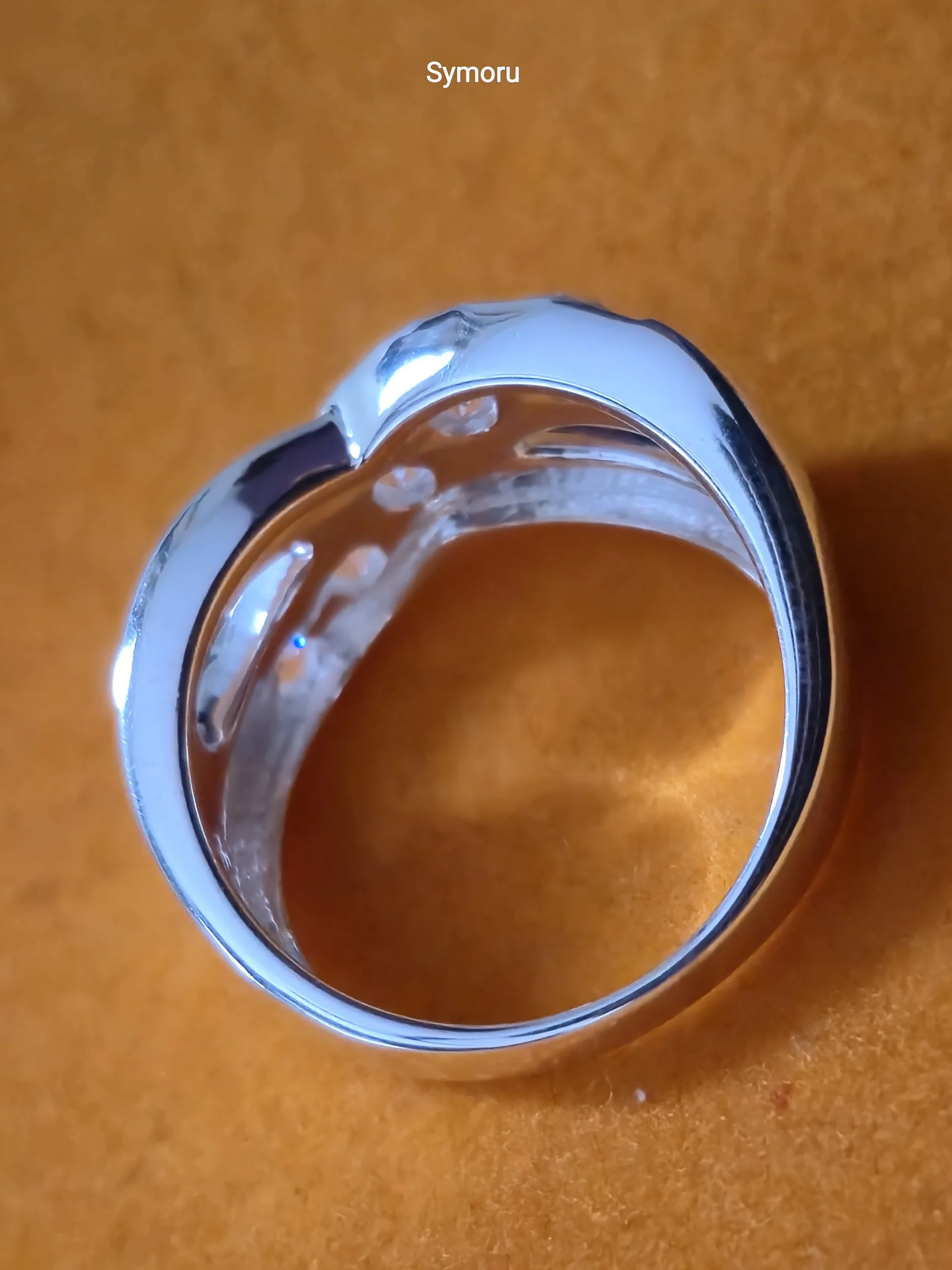 925 Sterling Silver CZ Wave Band Ring | Elegant Crossover Silver Ring with Cubic Zirconia | Minimalist Everyday Jewelry by Symoru - Image 4