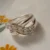 925 Sterling Silver CZ Wave Band Ring
