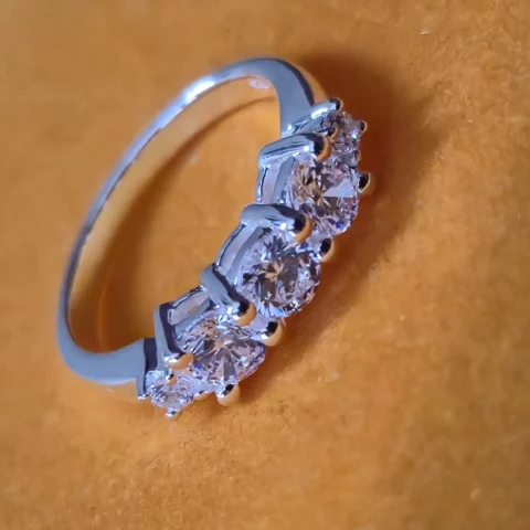 925 Sterling Silver CZ Five Stone Ring