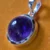 925 Sterling Silver Natural Amethyst Round Pendant