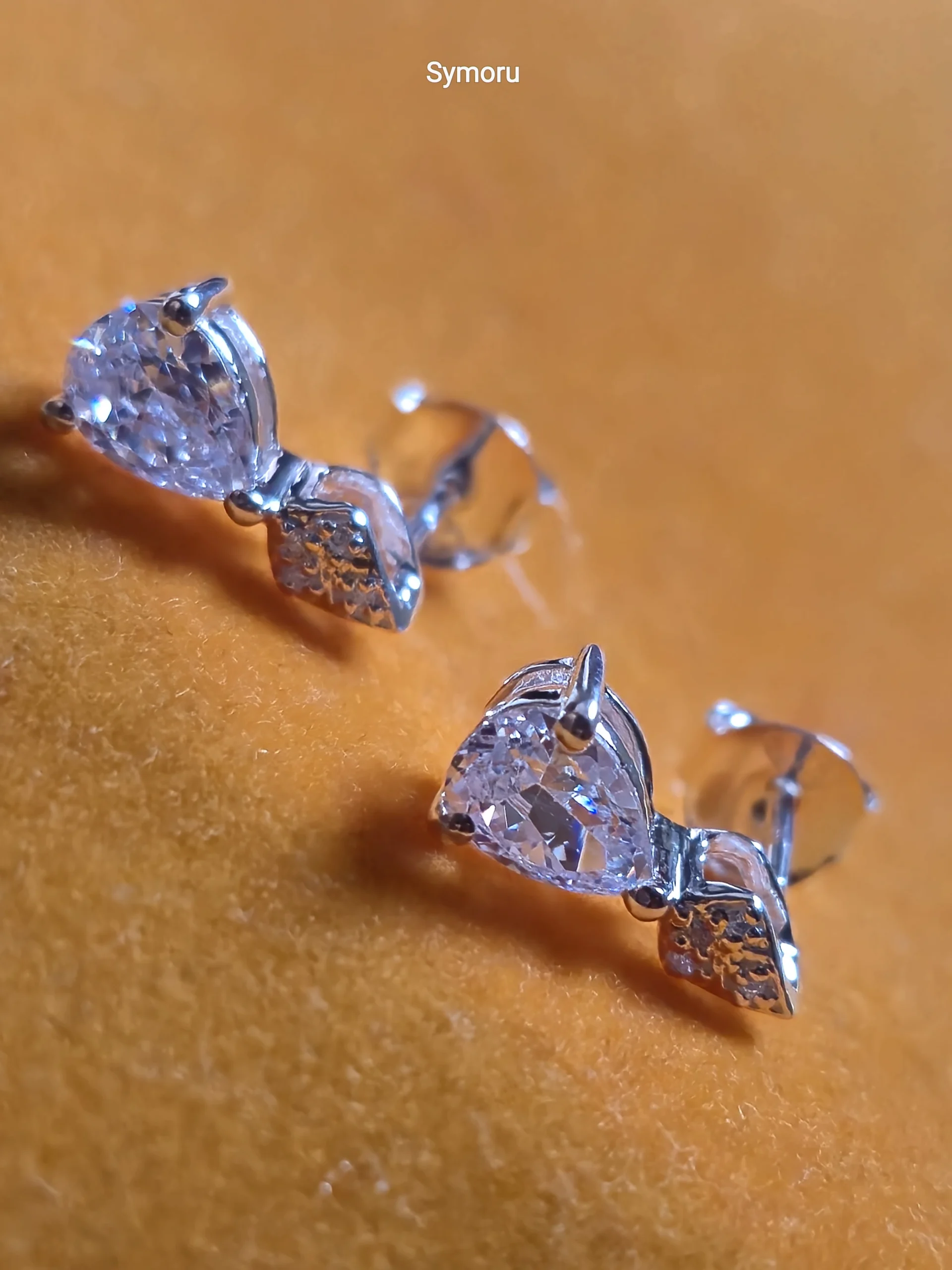 925 Sterling Silver Heart Cut CZ Stud Earrings | Minimalist Silver Heart Solitaire Earrings for Women | Everyday Love Jewelry by Symoru - Image 5