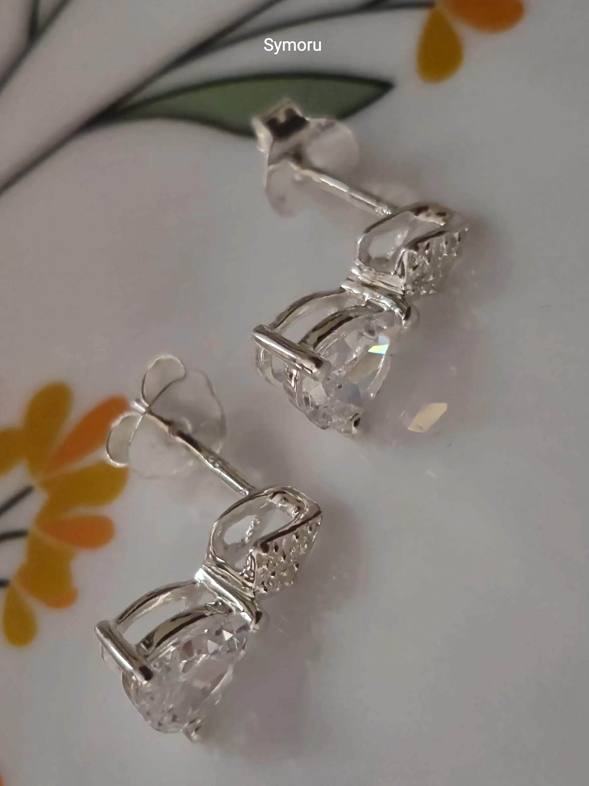 925 Sterling Silver Heart Cut CZ Stud Earrings | Minimalist Silver Heart Solitaire Earrings for Women | Everyday Love Jewelry by Symoru - Image 3