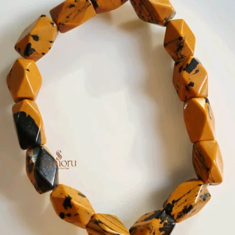 Symoru Bumblebee Jasper Geometric Bead Bracelet