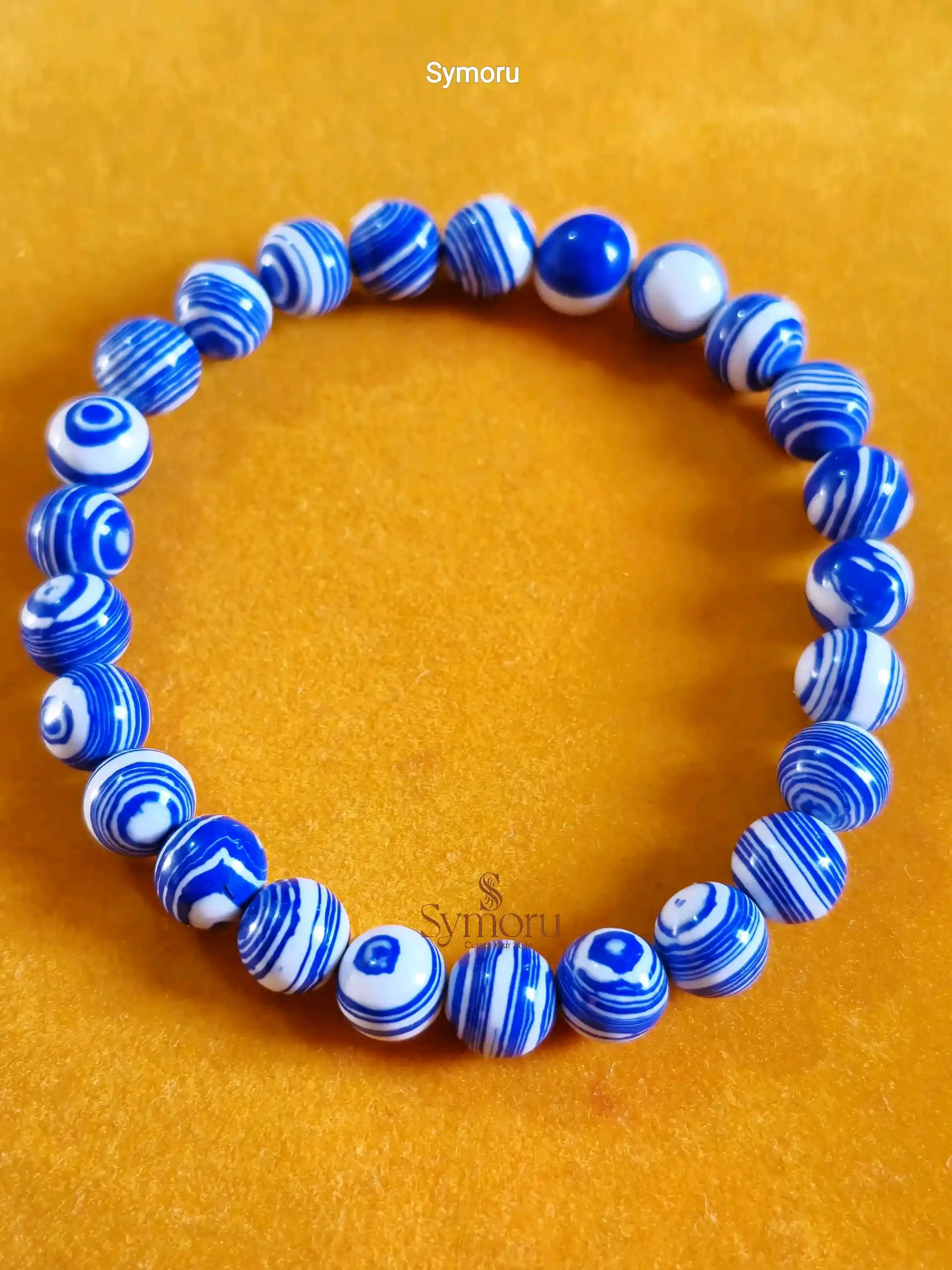 Blue Evil Eye Stone Bracelet – Handmade Protection Bracelet | Round Beads | Unisex Jewelry | Good Luck & Positive Energy Gift - Image 3