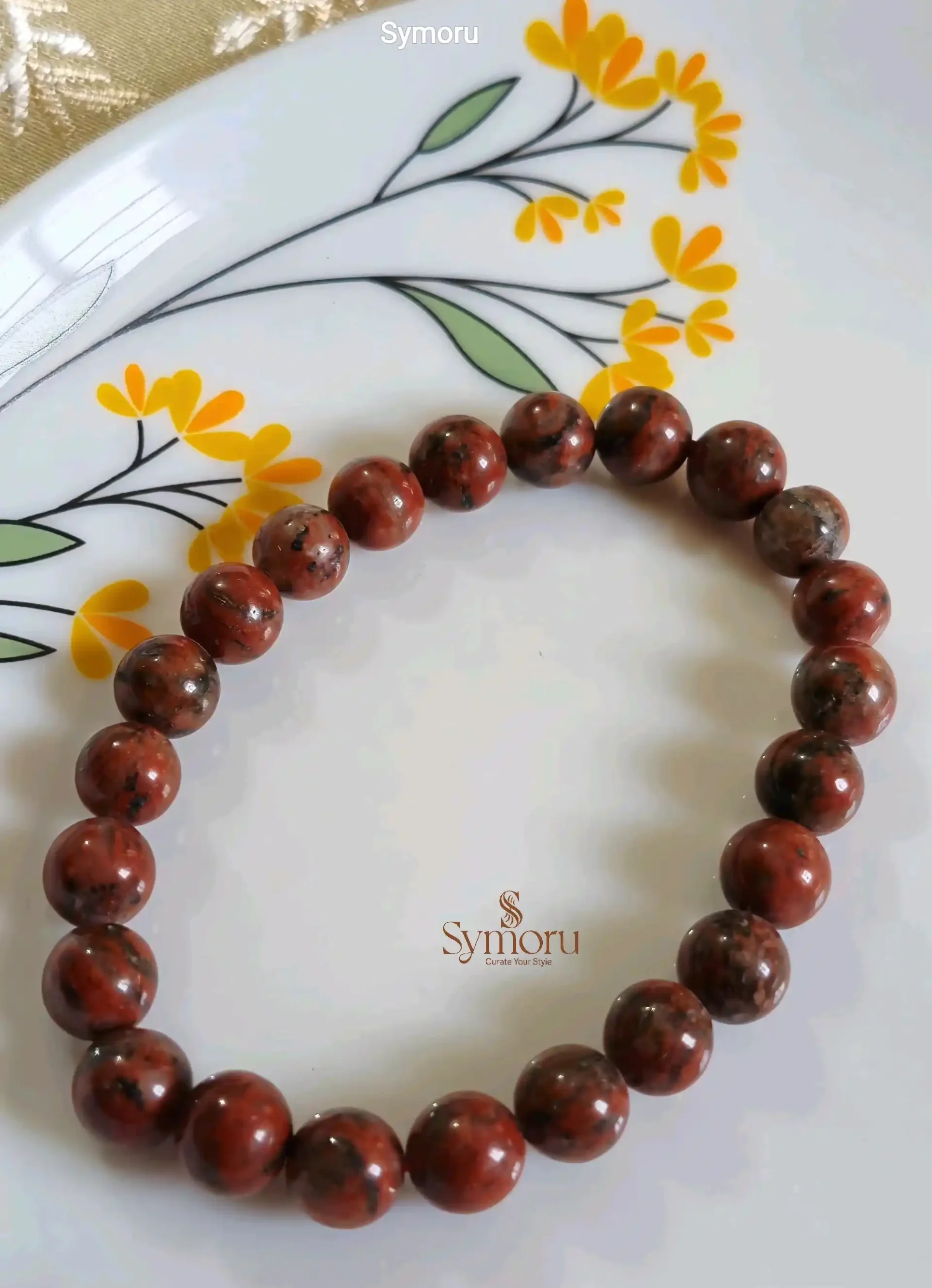 Natural Red Jasper Stone Bracelet | Healing Crystal Beads | Grounding & Protection Bracelet | Handcrafted Elastic Gemstone Jewelry - Image 5