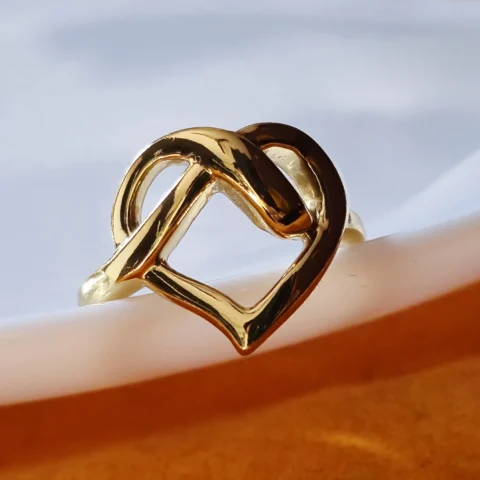 Infinity Heart Gold Ring