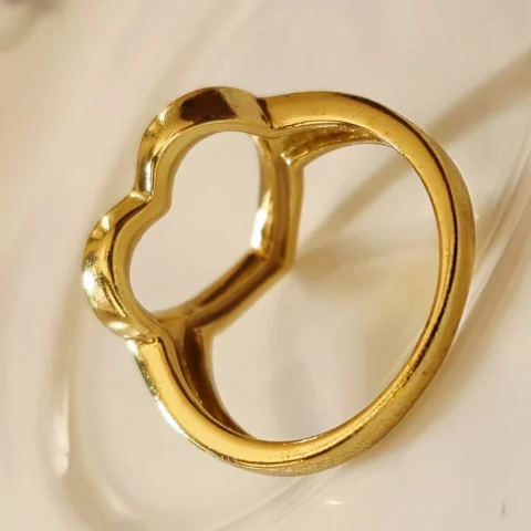 Minimalist Open Heart Gold Ring