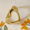 Minimalist Open Heart Gold Ring