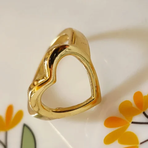 Minimalist Open Heart Gold Ring