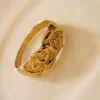 Romantic Sculpted Heart Gold Ring