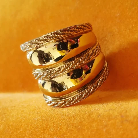 Minimalist Matte Gold Wide Band Ring