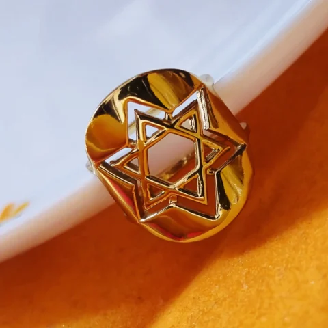 Luxury Star of David Gold Statement Ring