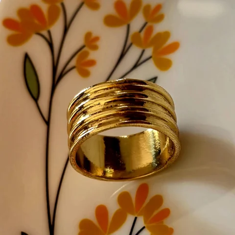 Chunky Layered Gold Band Ring
