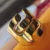 Modern Wave Gold Open Cuff Ring