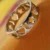 Gold Tone Heart & Star Cutout Band Ring for Women