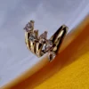 Luxury Open Marquise CZ Gold Ring