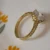 Round Cut Solitaire Cubic Zirconia Gold Ring