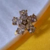 Floral Cluster Cubic Zirconia Gold Ring