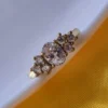 Triple Stone CZ Gold Ring