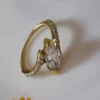 Marquise Cut Solitaire Cubic Zirconia Gold Ring
