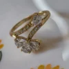 Three Stone Cubic Zirconia Gold Ring