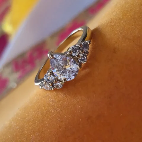 Luxury Cluster CZ Gold Ring