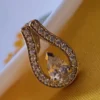 Gold Tone Brass Paisley Teardrop CZ Pendant