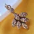 Gold Tone Brass Marquise CZ Flower Pendant