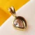 Gold Tone Brass Heart Shape CZ Pendant