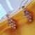 Gold Tone Brass CZ Cluster Drop Earrings