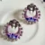 Purple Handpainted Enamel Brass Stud Earrings