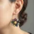 Multicolor Floral Brass Earrings