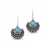 Oxidized Brass Aqua Blue Stone Half-Moon Earrings