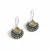 Oxidized Brass Yellow Stone Half-Moon Earrings