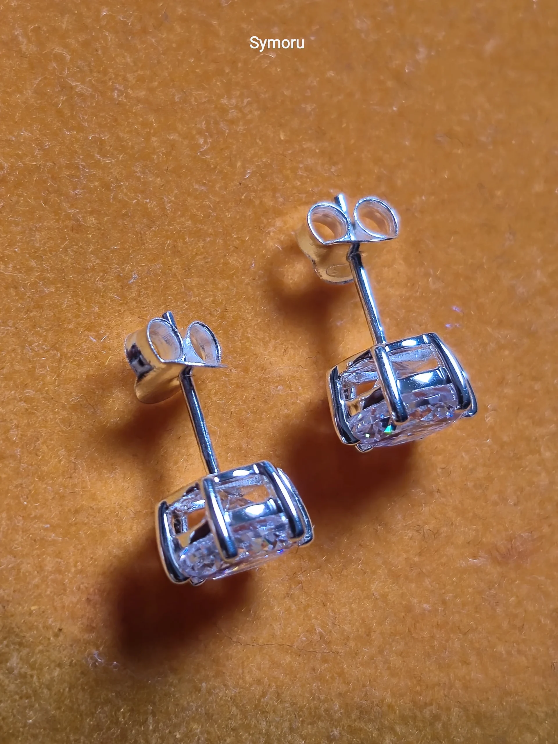 925 Sterling Silver Round Cut CZ Stud Earrings | Classic Silver Solitaire Earrings for Women | Timeless Everyday Jewelry by Symoru - Image 3