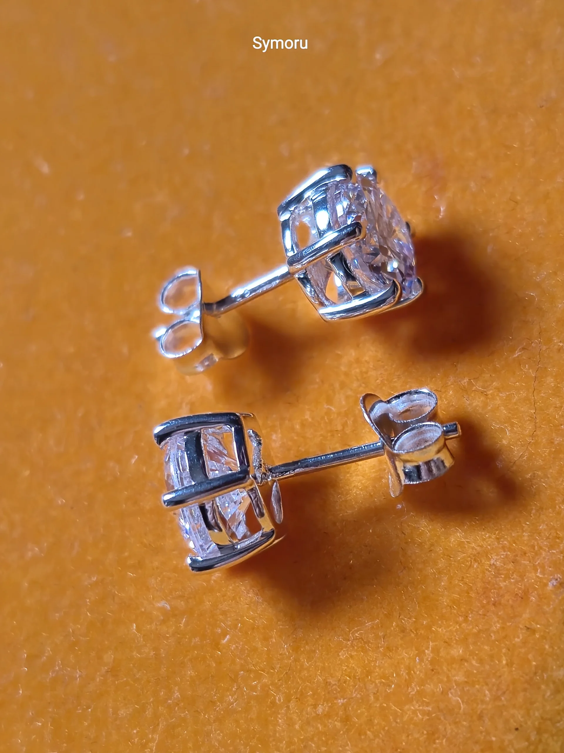 925 Sterling Silver Round Cut CZ Stud Earrings | Classic Silver Solitaire Earrings for Women | Timeless Everyday Jewelry by Symoru - Image 4