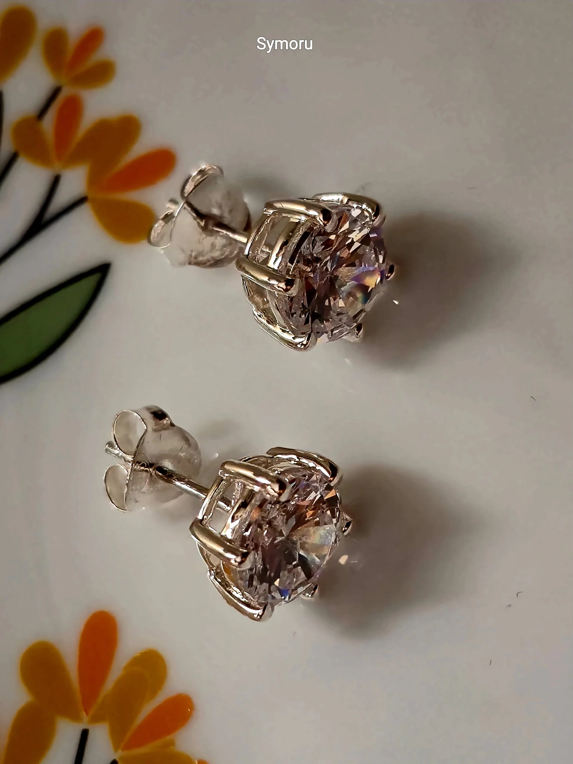 925 Sterling Silver Round Cut CZ Stud Earrings