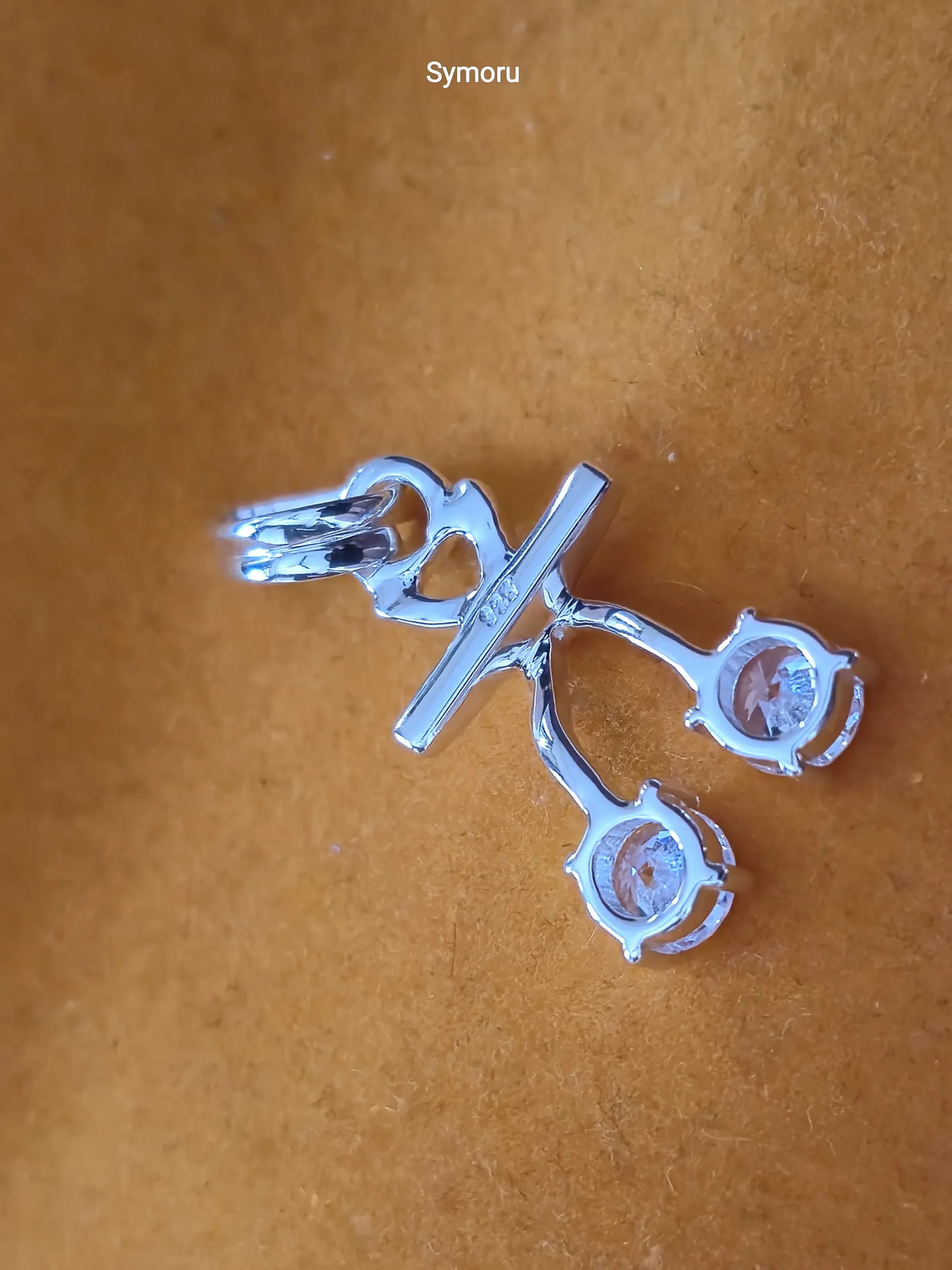 925 Sterling Silver Double Round Cut Zircon Cherry Pendant for Women | Twin Stone Branch Design Necklace Charm | Bridal & Party Jewelry - Image 2