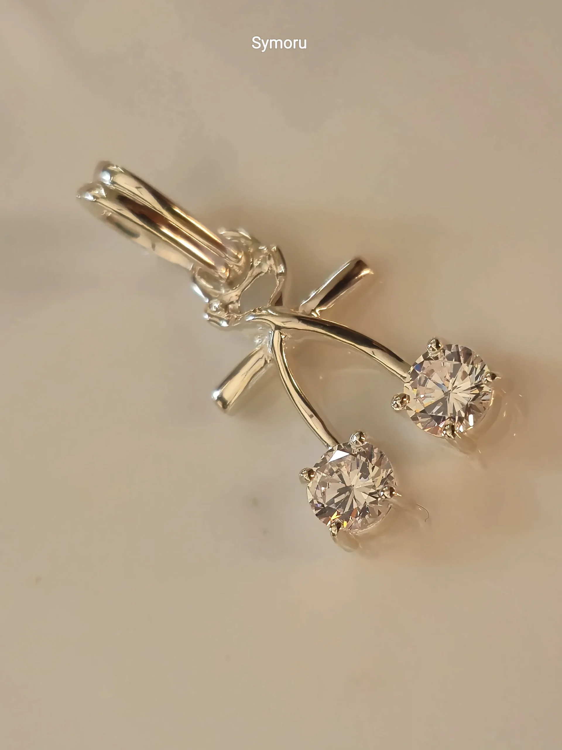 925 Sterling Silver Double Round Cut Zircon Cherry Pendant for Women | Twin Stone Branch Design Necklace Charm | Bridal & Party Jewelry - Image 5