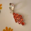 925 Sterling Silver Orange Pear Cut Zircon Cluster Pendant for Women