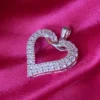 925 Sterling Silver Heart Shape Zircon Pendant for Women
