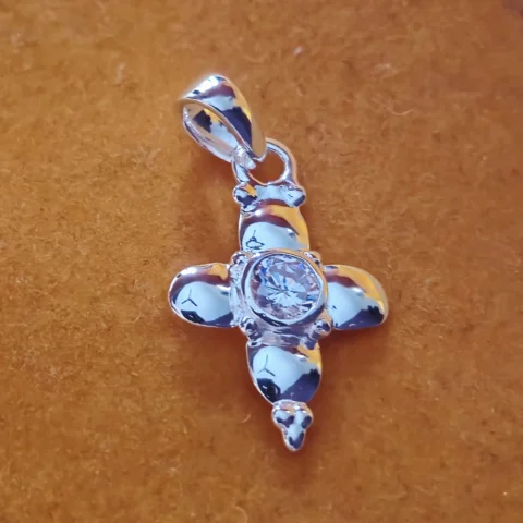 925 Sterling Silver Flower Solitaire Zircon Pendant for Women