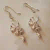 925 Sterling Silver Floral Drop Earrings with Cubic Zirconia